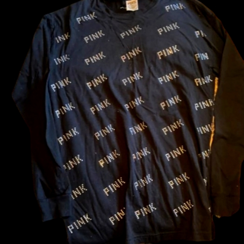 👕Victoria's Secret PINK with Bling, Black Pullover Sweater Size Medium👕